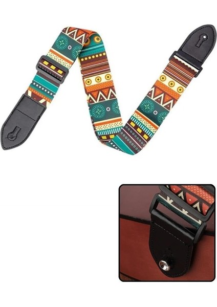 SR-11GRN Gitar Omuz Askısı, Çok Renkli Desenli Uzunluk 90-143 cm