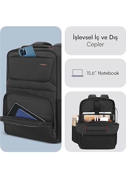 Business x MCC-805 15.6 Inç Laptop Sırt Çantası, Mackbook Sırt Çantası, USB Şarj Portlu Bilgisayar ve Notebook Çantası, Kadın Erkek Bilgisayar Iş Çantası, Üniversite Okul Çantası, Siyah fırsatları