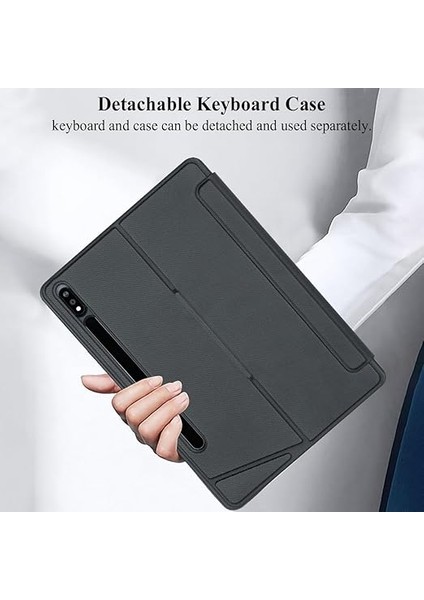 Tab S10+ Plus/s9+ Plus/s9 Fe+ Plus 12.4 Için ile Uyumlu Mag Touchpad Blutooth Işıklı Standlı Klavyeli Kılıf fırsatları