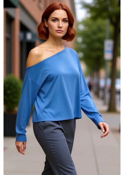 Stil Kadın %100 Modal Kumaş Rahat Kesim Bluz Regular Örme Relaxed Kalıp Tek Kol modelleri