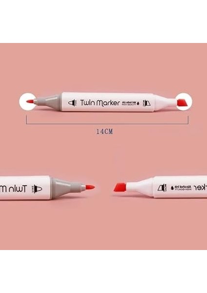 Home Çift Taraflı Marker Kalem Seti, Profesyonel Kutulu Keçeli Kalem Seti, Çeşitli Renklerde Boya Markerlar, Sanatçılar ve Tasarımcılar Için Ideal (24 Parça) indirimleri