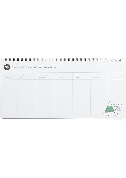 Color Hisli Şeyler 13X27 Spiralli, Stickerlı Haftalık Planner - Zirvedeyim Canım Duymuyorum, Yeşil modelleri