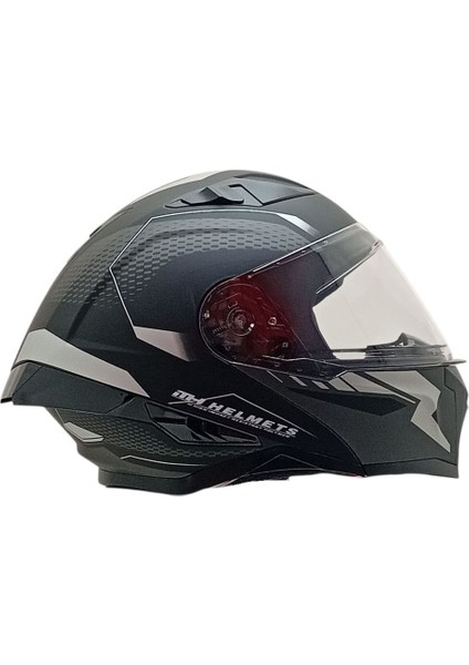 935 Çene Açılır Mat Siyah Gri Kask modelleri