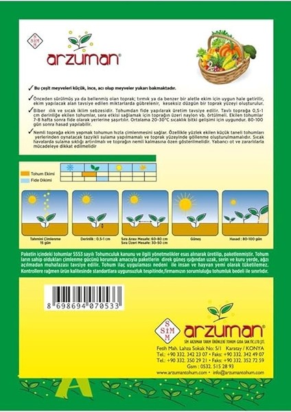 Biber Tohumu (Yukarı Bakan) 5 Gram fiyatları