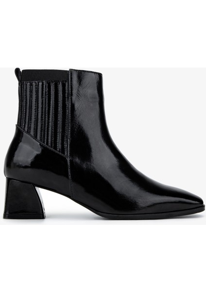 Kadın Hakiki Deri Siyah Rugan Topuklu Bot 33 11505 Bn Bot SK25-26 Sıyah Rgn