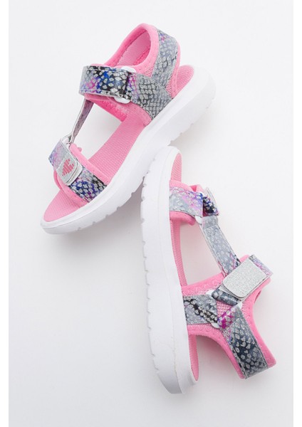 Kız Çocuk Gümüş Anatomik Hafif Spor Sandalet