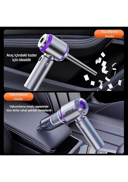 16000PA Güçlü Portatif Taşınabilir Vakumlu Kablosuz Üflemeli Mini Araç Süpürgesi modelleri