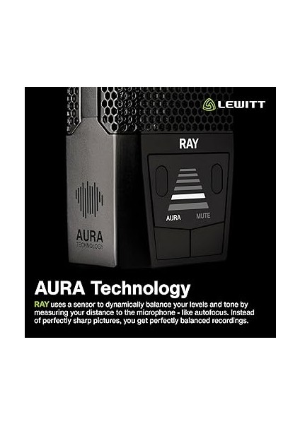 Sesiniz Için Otomatik Odaklamalı Ray Mikrofon - Mesafe ve Sessiz Düğmesine Göre Sessiz - Stüdyo Kalitesinde Podcast'ler, Akış, Içerik ve Müzik Için - 1 Inç Stüdyo Kondenser Kapsül indirimleri