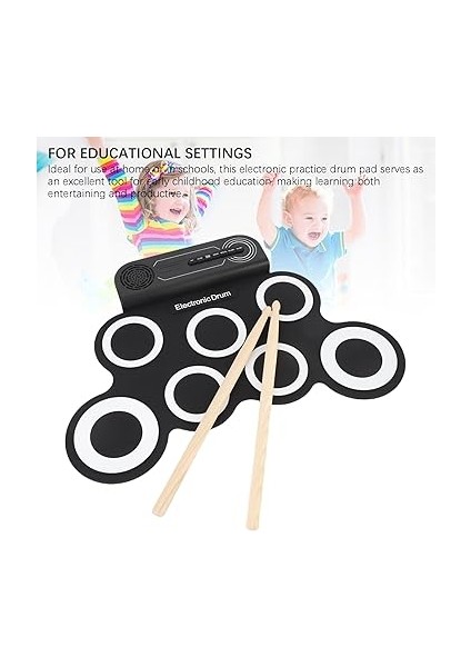 Davul Seti, 7 Davul Uygulama Pad Silikon Ses Efektleri, Drum Pedalları ve Dumbalıkları, Müzik Enstrüman Oyuncakları Çocuklar Için Yetişkinler indirimleri