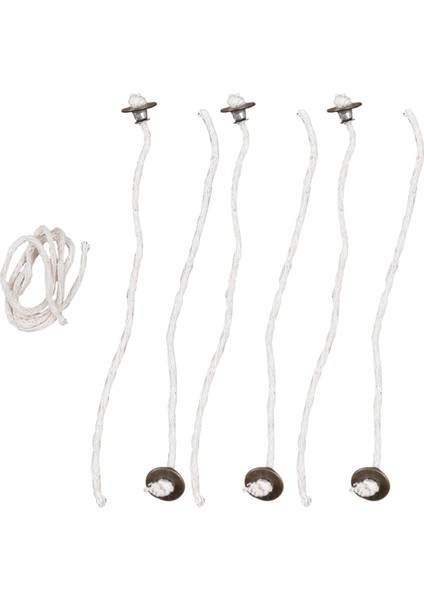 Kopçalı Kandil Fitili Ip Kalınlığı 3 mm 6 Adet Set 1 Metre Yedekli Fitil