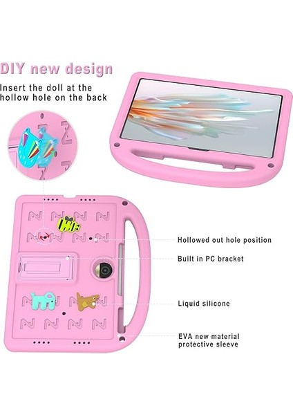 Honor Pad 9 Için Kılıf, Stand Özelliği Pc Çizilmez Koruyucu Çocuklar Kılıf Kolu Ile-Pembe fiyatları