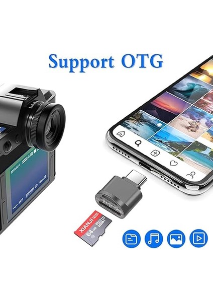 USB C Micro Sd Kart Okuyucu, Tip C Adaptörlü, Otg Sdxc Sdhc Uyumlu, Samsung, Macbook, C Tipi Akıllı Telefonlar ve Tabletler Için (Koyu Gri) modelleri