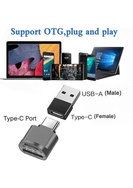 USB C Micro Sd Kart Okuyucu, Tip C Adaptörlü, Otg Sdxc Sdhc Uyumlu, Samsung, Macbook, C Tipi Akıllı Telefonlar ve Tabletler Için (Koyu Gri) indirimleri