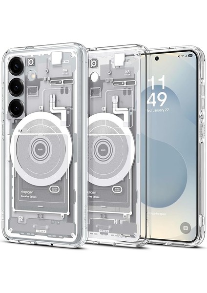 Galaxy S25 Ince Kılıf Ultra Hybrid Sararma Karşıtı Duraclear™ Hava Kanalı Teknolojisi™ Askeri Sınıf Koruma Magfit Özellikli Zero One White Tasarım Kapak - ACS09004