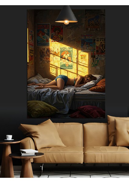 Pencereden Içeri Süzülen Sabah Işıkları Dekoratif Kanvas - Mdf Ahşap Tablo fiyatları