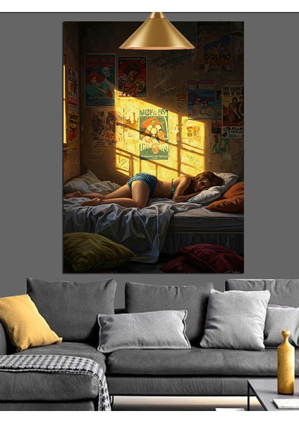 Pencereden Içeri Süzülen Sabah Işıkları Dekoratif Kanvas - Mdf Ahşap Tablo modelleri