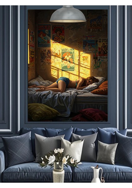 Pencereden Içeri Süzülen Sabah Işıkları Dekoratif Kanvas - Mdf Ahşap Tablo fırsatları