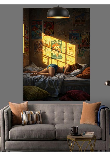 Pencereden Içeri Süzülen Sabah Işıkları Dekoratif Kanvas - Mdf Ahşap Tablo indirimleri