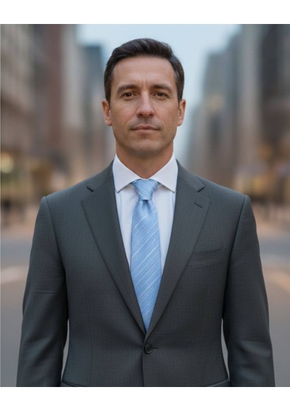 Açık Mavi Çizgili 8 cm Genişliğinde Ipek Kravat modelleri