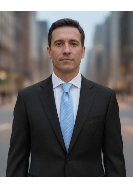 Açık Mavi Çizgili 8 cm Genişliğinde Ipek Kravat fırsatları