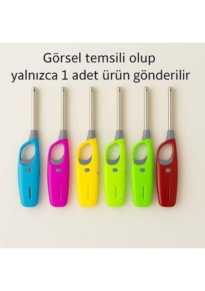 Uzun Gazlı Çakmak – Renkli, Kilitli, Ayarlanabilir Alevli, Yeniden Doldurulabilir, Mum, Ocak, Şömine, Mangal Için fiyatları