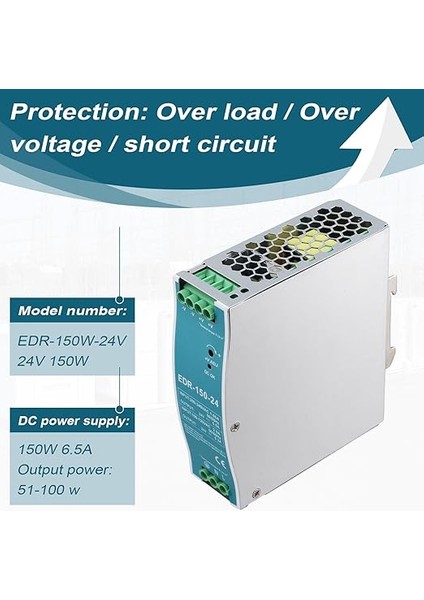 Dın Ray Üzerinden 24 V 150 W - 150 W-24 V Güç Kaynağı, Dc Çıkış Voltaj Regülatörü (Ac-Dc), Güç Kaynağı 100V-240V fırsatları
