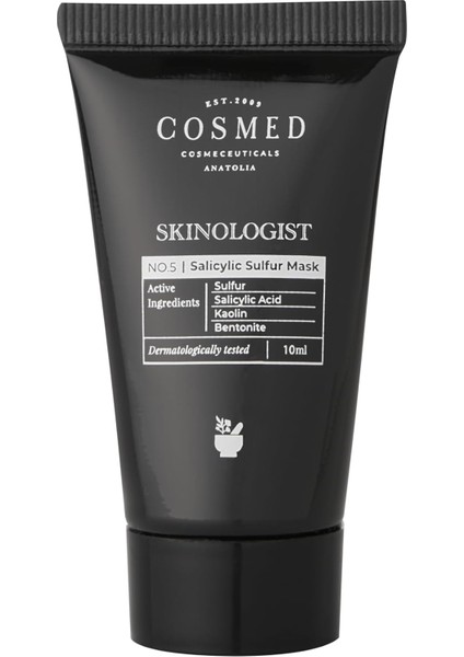 Skinologist Salisilik Sülfür Maskesi/siyah Nokta Karşıtı Kil Maskesi 10 ml