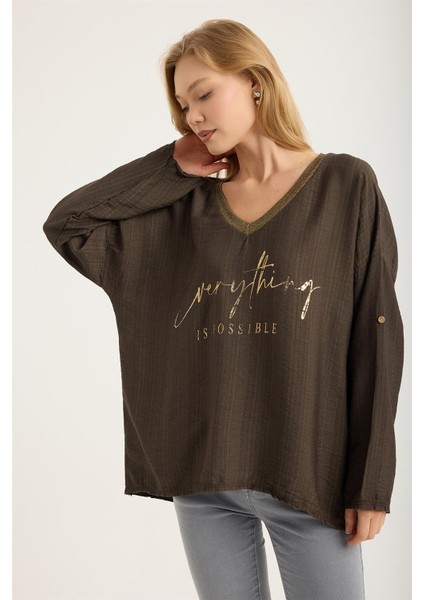 Simli V Yaka Bluz fiyatları