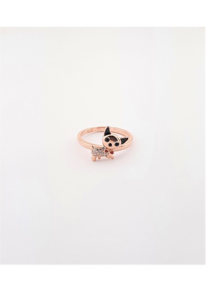 Minik Sevimli Köpek Gümüş Yüzük