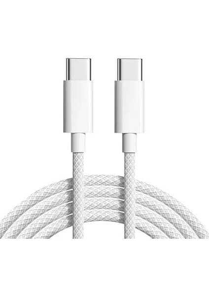 Plus PX-AP15 Örgülü Iphone 15 Şarj Kablosu, Type C To Type C Şarj Data Kablo, Iphone 33W Type C Şarj Kablosu