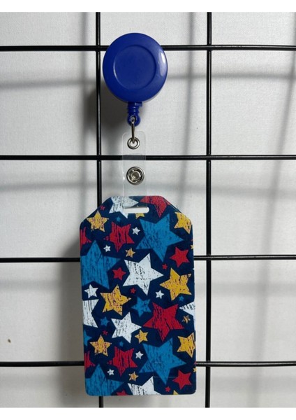 Renkli Yıldız Desen Dik Yaka Kart Kılıfı Yoyo Set