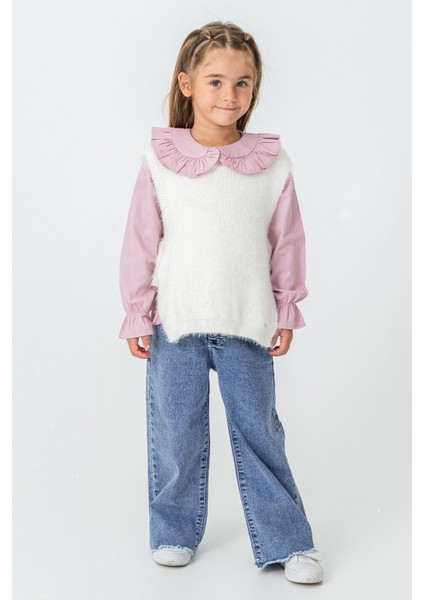 Gömlekli Kazaklı Kız Çocuk 3\'lü Takım - 26K 4501