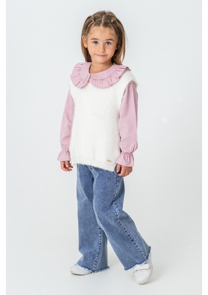 Gömlekli Kazaklı Kız Çocuk 3\'lü Takım - 26K 4501 modelleri