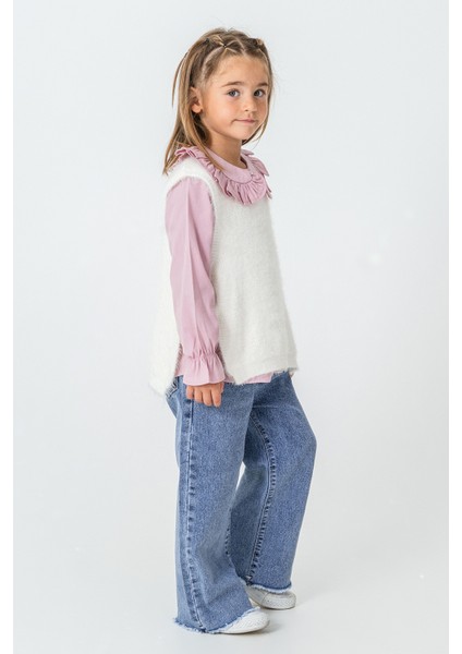 Gömlekli Kazaklı Kız Çocuk 3\'lü Takım - 26K 4501 fırsatları