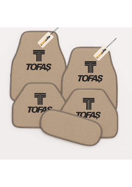 Tofaş Logolu Araç Içi Halı Paspas Seti 5’li – Kaymaz Taban, Lüks Görünüm, Araca Uyumlu Paspas Takımı