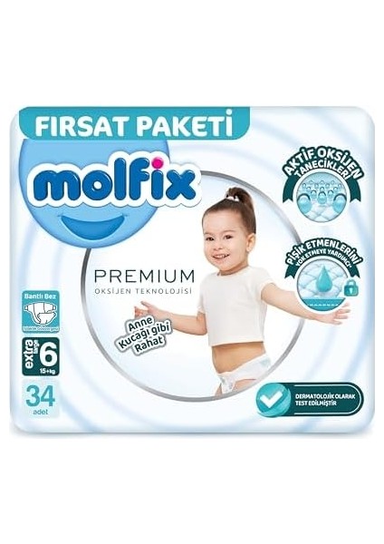 Molfix Oks E. Large 34'lü Bebek Bezi