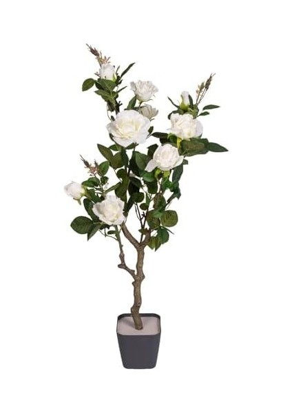 Yapay Gül Ağacı Yeşil-Beyaz 96 Cm. fiyatları