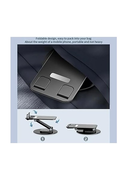 Alüminyum Tablet ve Telefon Standı, 360 Derece Ayarlanabilir Dönme Özelliği, Çok Amaçlı Masaüstü Dock Tutucu (Siyah) indirimleri