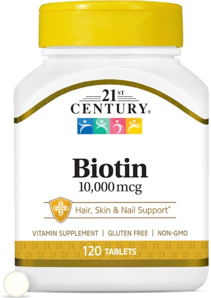 Biotin+Calcium Hair, Skin & Nail Support 10,000 Mcg, Unflavored 120 Count