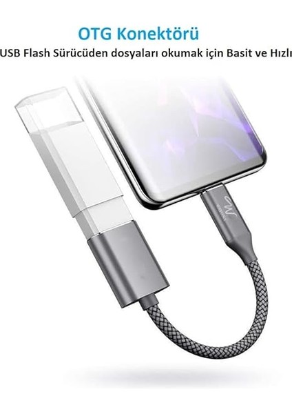 USB Tip C Otg Kablo, Veri Senkronizasyonu 3.0, Oneplus 7,6t, Samsung ve Tüm Tip C Akıllı Telefonlar Için modelleri
