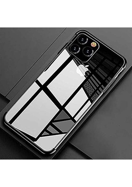 11 Pro ile Uyumlu Dört Köşeli Lazer Siyah Cep Telefonu Kılıfı modelleri