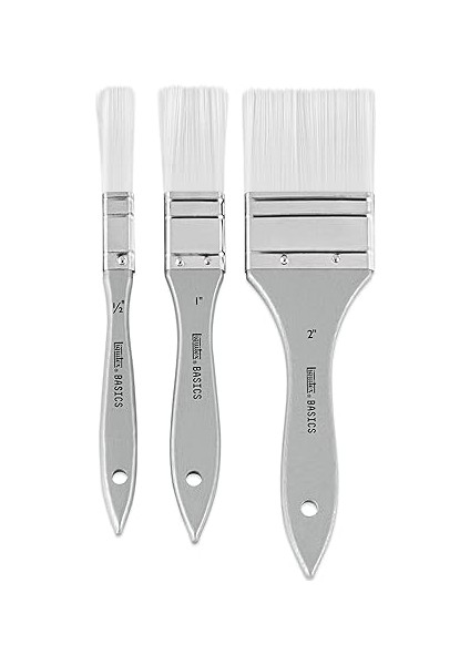 Basics 3699369 Sentetik Fırça Seti, 3 Düz Fırça – Kısa Sap, Akrilik Boyalar Için, Maksimum Performans, Yüksek Esneklik ve Kullanım Ömrü – Fırça Seti 3 Adet fiyatları