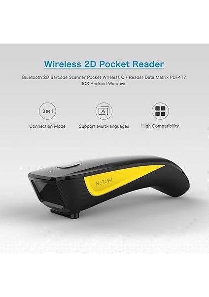 C750 Kablosuz Barkod Okuyucu Bluetooth Uyumlu, Küçük Cep USB 1d 2d Envanter Için Qr Kod Tarayıcı, Tablet iPhone iPad Android Ios Pc Pos Için Barkod Görüntü Okuyucu fiyatları
