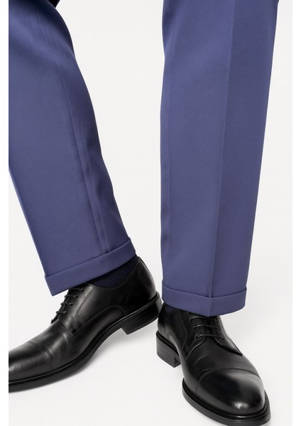 Erkek Lacivert Tek Düğme Slim Fit Takım Elbise - Şık Ofis ve Davet Kombini