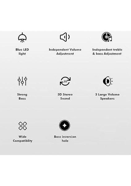 D-222 Bilgisayar Hoparlörü Subwoofer USB ile Güçlendirilmiş 2.1 Stereo Hoparlörler LED Işıklı 3.5mm Girişli Pc Dizüstü Bilgisayar Için fırsatları