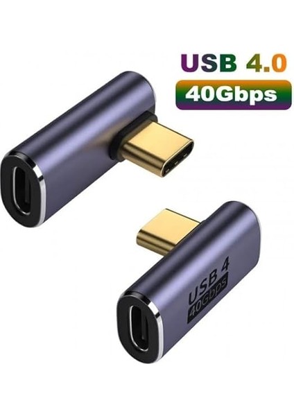 L Type-C Çevirici Usb4 40 Gbps 90 Derece Dik Type-C Çevirici 1 Adet fırsatları