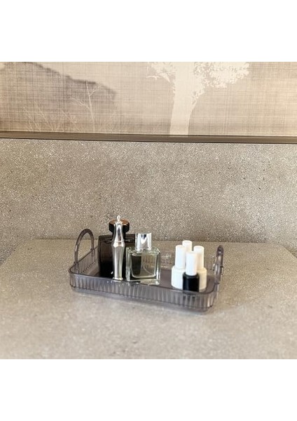 Makyaj Organizeri Kozmetik Aksesuar Düzenleyici Kozmetik Vitrini (Duman Gri) fiyatları