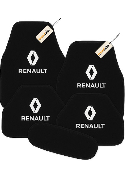 Renault Için Oto Halı Paspas Seti 5 Parça – Kaymaz Tabanlı, Su Geçirmez, Kolay Temizlenir