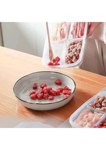 Adet 400 ml 4 Bölmeli Mini Dondurulmuş Öğünlük Et ve Sebze Saklama Kabı- Buzluk Kıyma Organizeri fırsatları