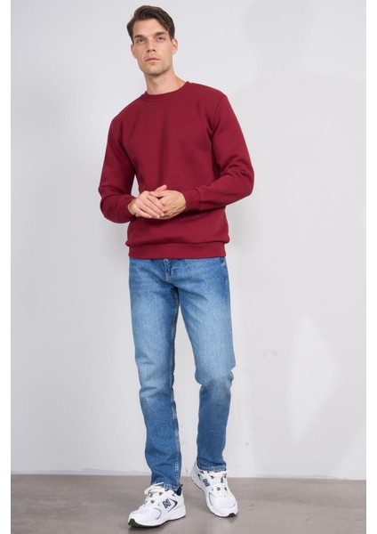 Çetinkaya Mentality 3036 3 Ip Bisiklet Yaka Bordo Sweatshirt fiyatları